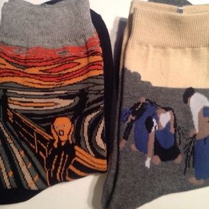 Art  Socks (2)  - The  Scream, The Gleaners